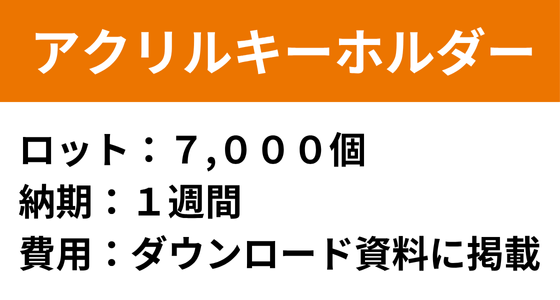 アクリルキーホルダー外注をお受けした実績