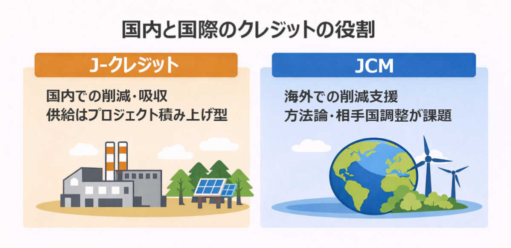 国内と国際のクレジットの役割